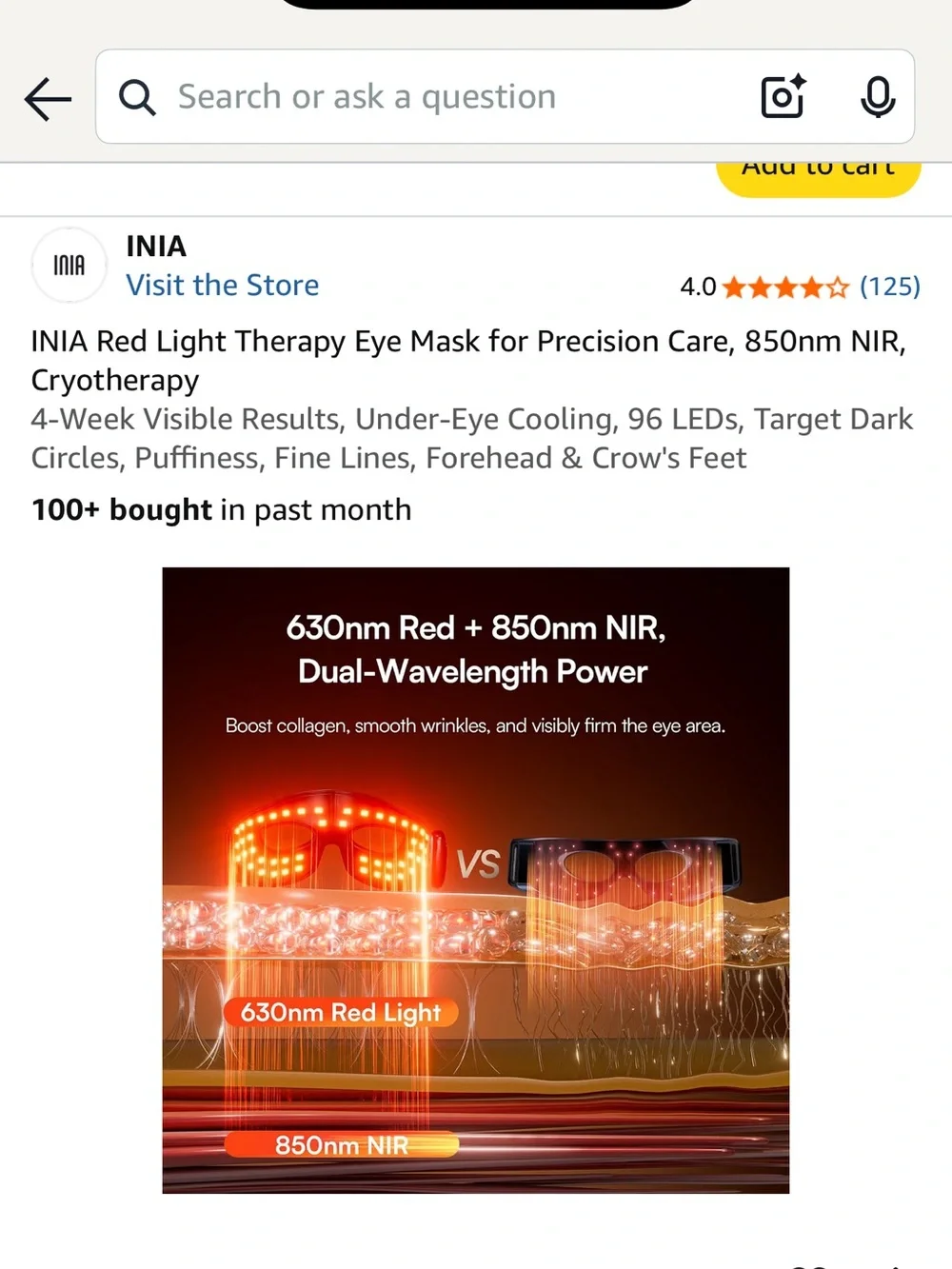 Inia red light eye mask